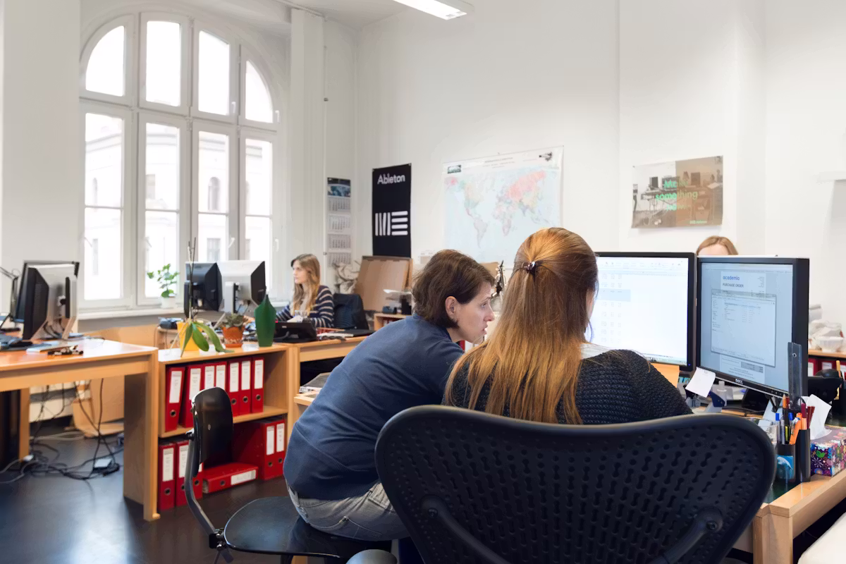 people working in a office